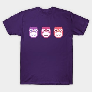 Violet Purple Pink Baby Owls T-Shirt